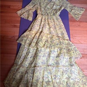 Floral Yellow Maxi Dress